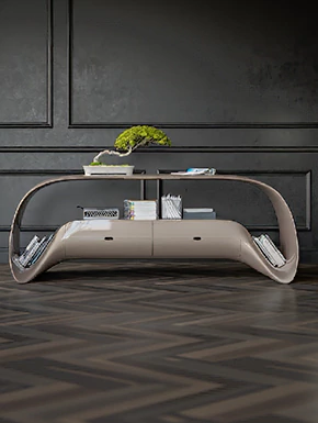 曲面流体艺术边柜