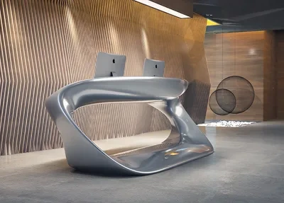 现代极简艺术造型接待台 —— 重新定义高端空间门面