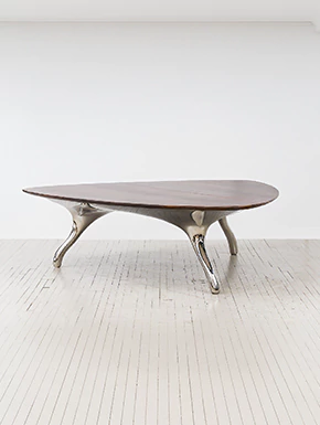 金属实木洽谈桌