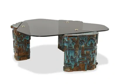 当 “考古文物” 走进现代空间 —— 青花脚黑玻璃洽谈桌的破局之道